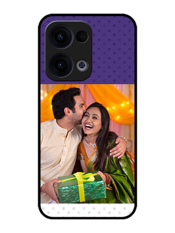 Custom Reno 13 5G Custom Metal Phone CaseViolet Colored Pattern Design