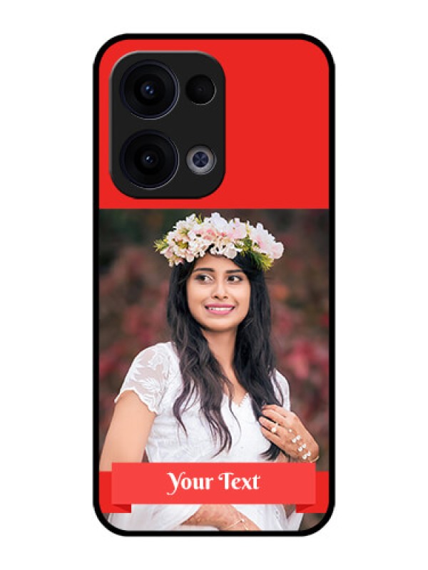 Custom Reno 13 5G Custom Metal Phone CaseSimple Red Color Design