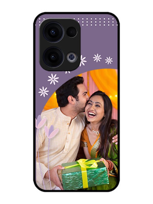 Custom Reno 13 5G Custom Metal Phone CaseLavender Flowers Design