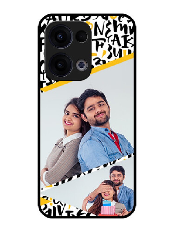 Custom Reno 13 5G Custom Metal Phone CaseLetters Pattern Design