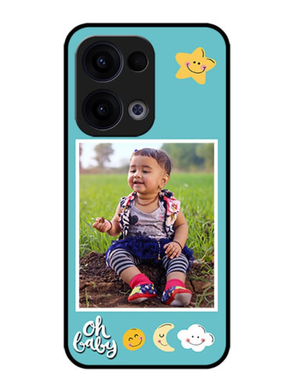 Custom Reno 13 5G Custom Metal Phone CaseSmiley Kids Stars Design