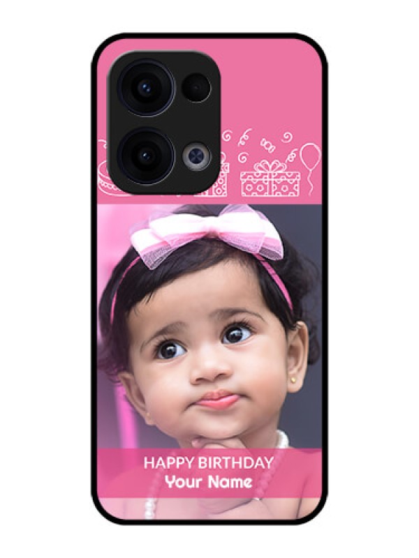 Custom Reno 13 5G Custom Metal Phone CaseWith Birthday Line Art Design