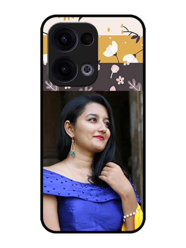 Custom Reno 13 5G Custom Metal Phone CaseStylish Floral Design