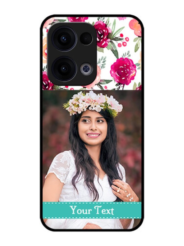 Custom Reno 13 5G Custom Metal Phone CaseWater Colors Floral Design