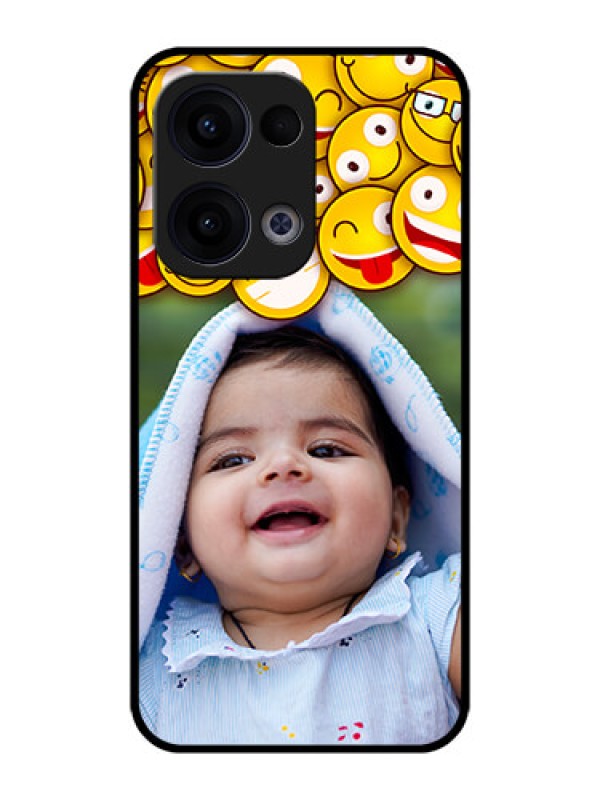 Custom Reno 13 5G Custom Metal Phone CaseWith Smiley Emoji Design