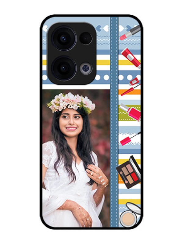 Custom Reno 13 5G Custom Metal Phone CaseMakeup Icons Design