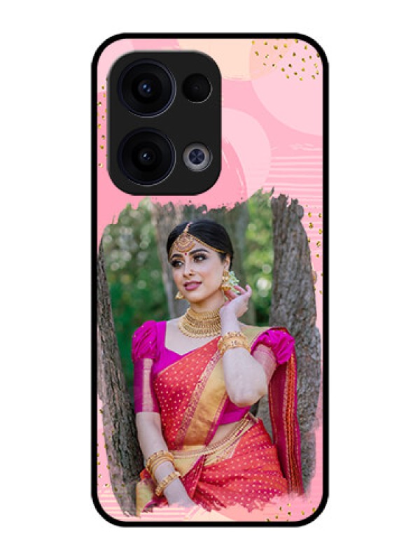 Custom Reno 13 5G Custom Metal Phone CaseGold Glitter Splash Design