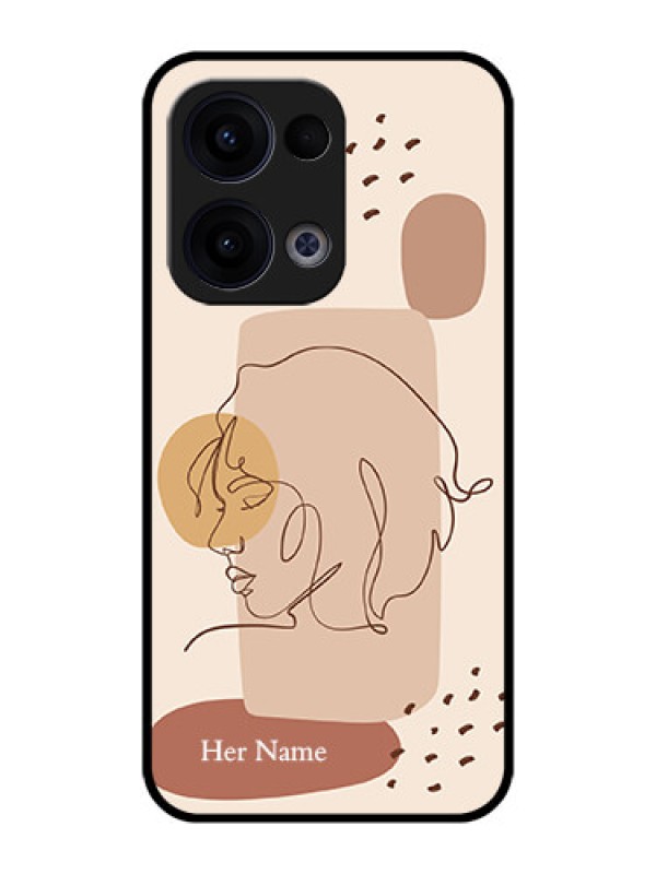 Custom Reno 13 5G Custom Metal Phone CaseCalm Woman Line Art Design