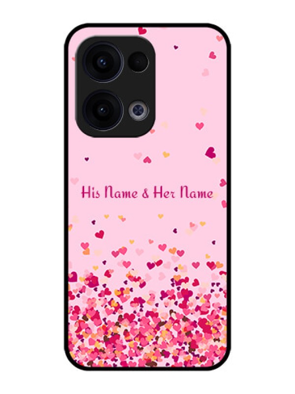 Custom Reno 13 5G Custom Metal Phone CaseFloating Hearts Design