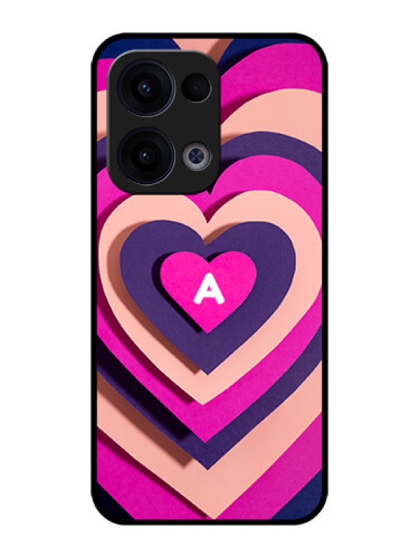 Custom Reno 13 5G Custom Metal Phone CaseCute Heart Pattern Design