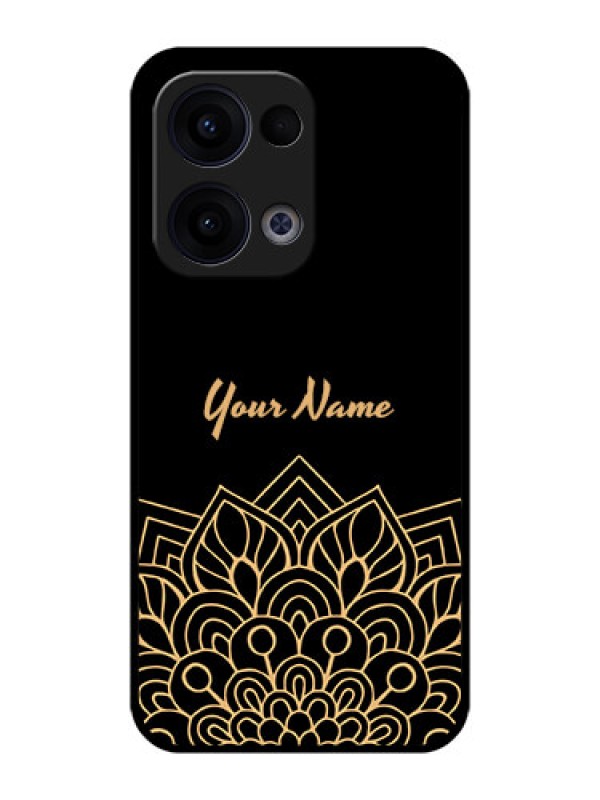 Custom Reno 13 5G Custom Metal Phone CaseGolden Mandala Design