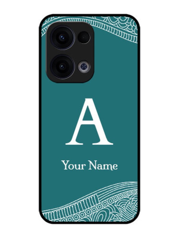 Custom Reno 13 5G Custom Metal Phone CaseLine Art Pattern With Custom Name Design