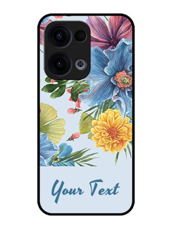 Custom Reno 13 5G Custom Metal Phone CaseStunning Watercolored Flowers Painting Design