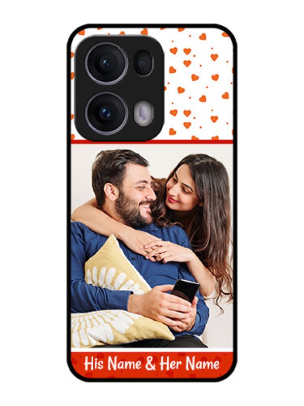Custom Reno 13 Pro 5G Custom Metal Phone CaseOrange Love Symbol Design