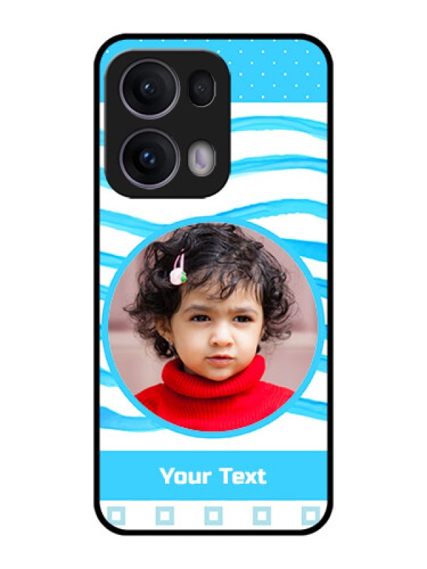 Custom Reno 13 Pro 5G Custom Metal Phone CaseSimple Blue Case Design