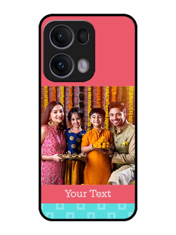 Custom Reno 13 Pro 5G Custom Metal Phone CasePeach and Blue Color Design