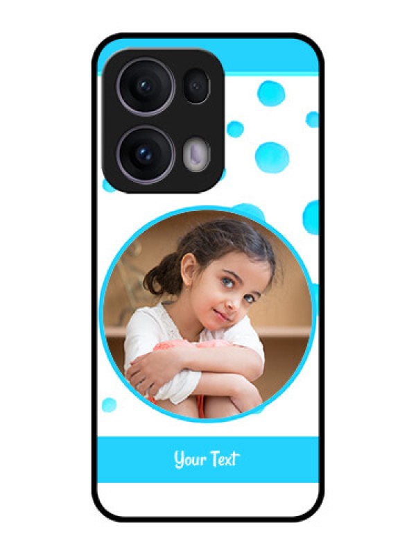 Custom Reno 13 Pro 5G Custom Metal Phone CaseBlue Bubbles Pattern Design