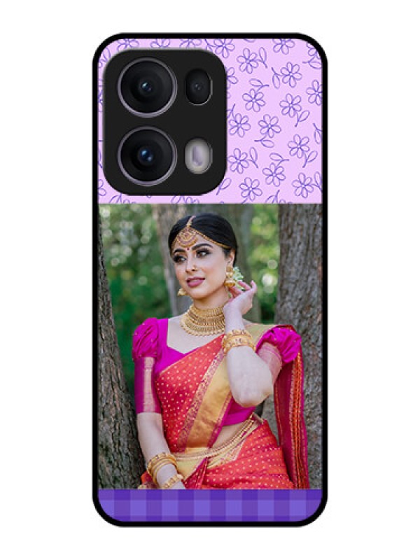 Custom Reno 13 Pro 5G Custom Metal Phone CasePurple Floral Design