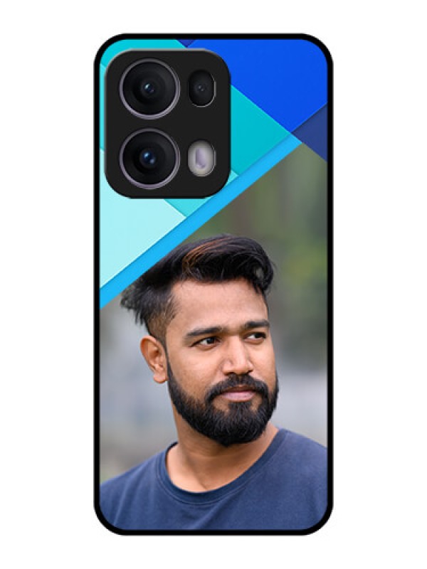 Custom Reno 13 Pro 5G Custom Metal Phone CaseBlue Pattern Design