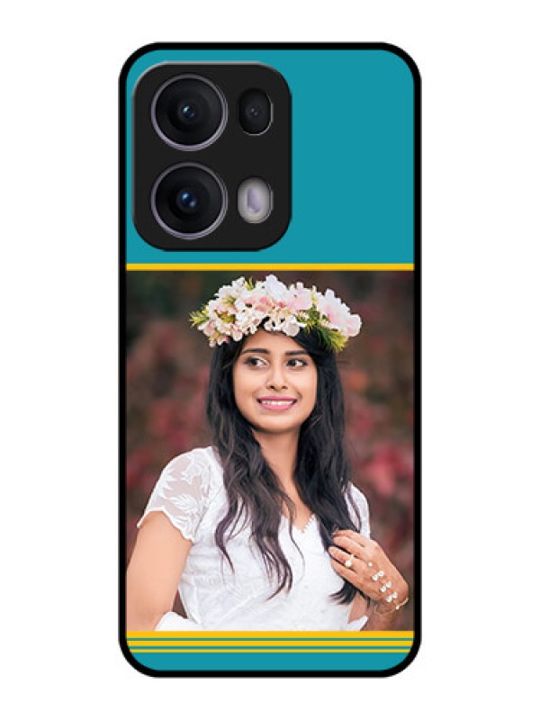 Custom Reno 13 Pro 5G Custom Metal Phone CaseYellow and Blue Design