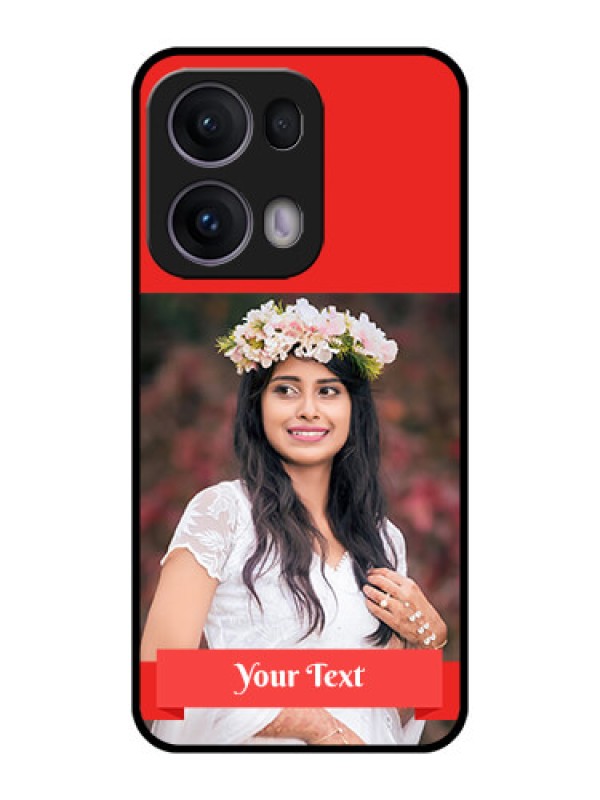 Custom Reno 13 Pro 5G Custom Metal Phone CaseSimple Red Color Design