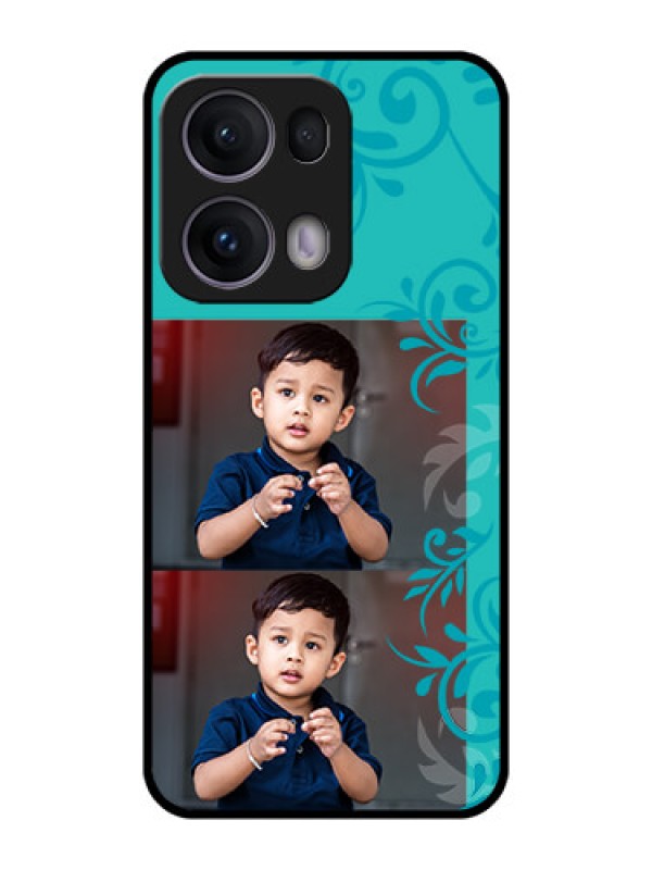 Custom Reno 13 Pro 5G Custom Metal Phone CaseWith Photo And Green Floral Design