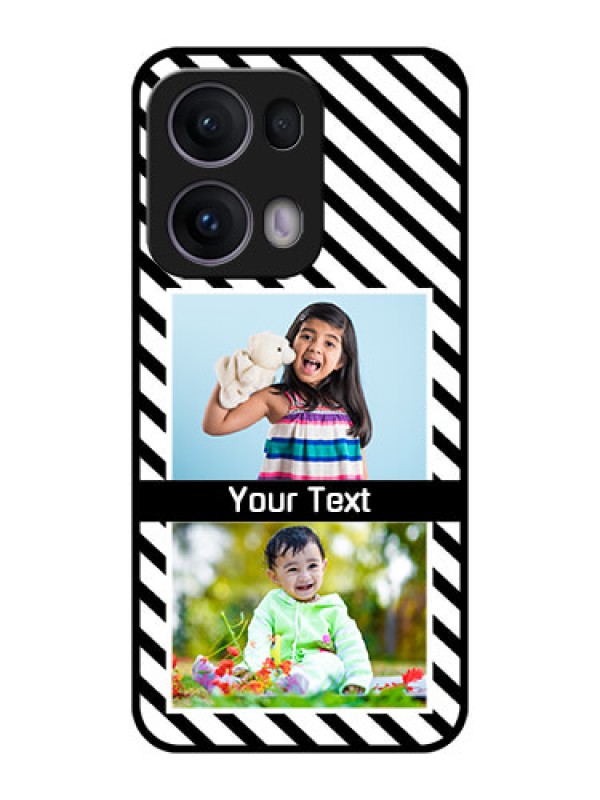 Custom Reno 13 Pro 5G Custom Metal Phone CaseBlack And White Stripes Design