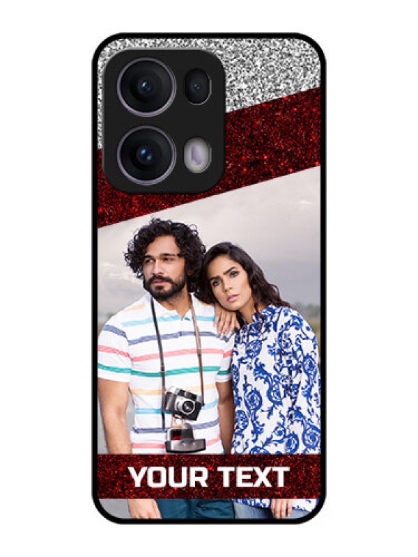 Custom Reno 13 Pro 5G Custom Metal Phone CaseImage Holder With Glitter Strip Design