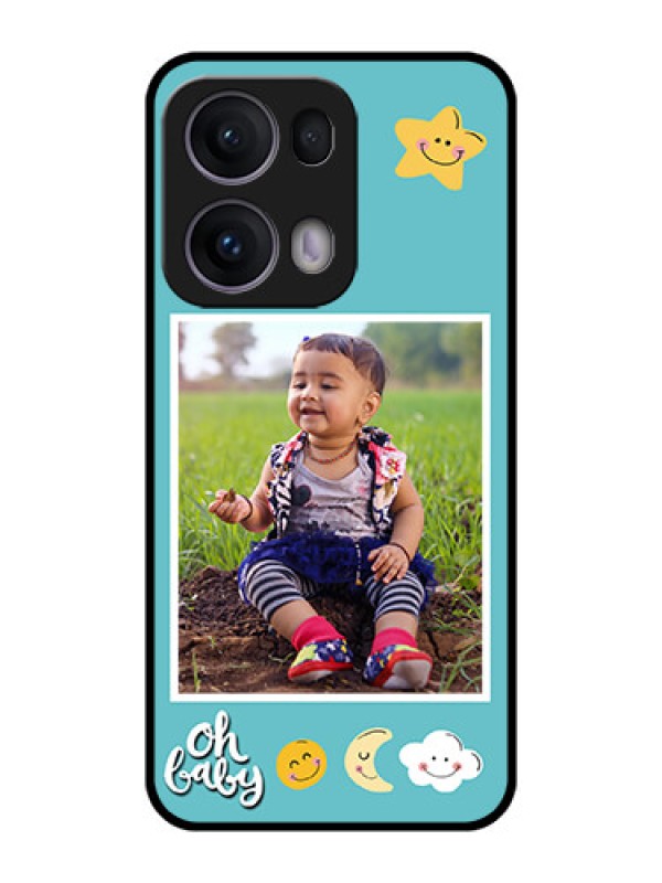 Custom Reno 13 Pro 5G Custom Metal Phone CaseSmiley Kids Stars Design