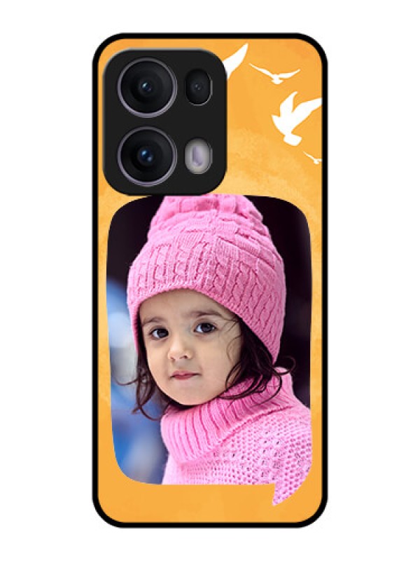 Custom Reno 13 Pro 5G Custom Metal Phone CaseWater Color Design With Bird Icons