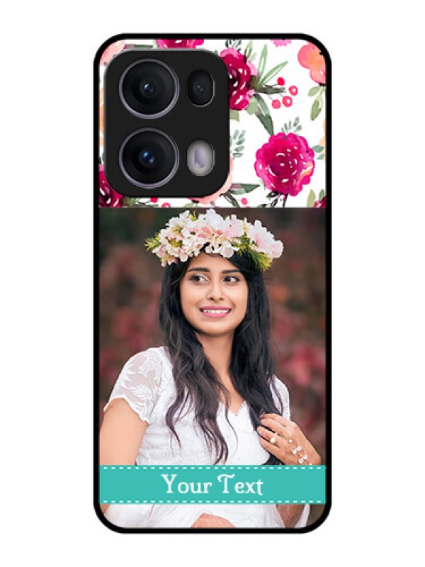 Custom Reno 13 Pro 5G Custom Metal Phone CaseWater Colors Floral Design