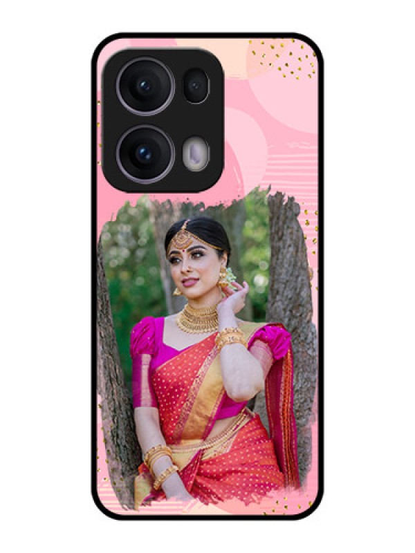 Custom Reno 13 Pro 5G Custom Metal Phone CaseGold Glitter Splash Design