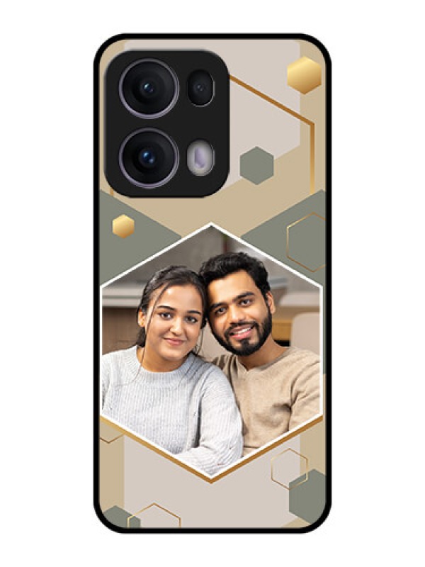 Custom Reno 13 Pro 5G Custom Metal Phone CaseStylish Hexagon Pattern Design