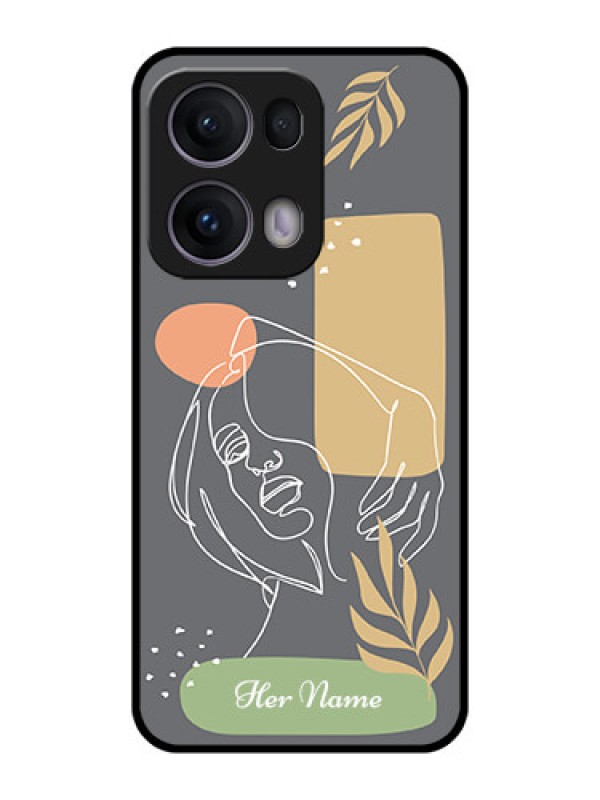 Custom Reno 13 Pro 5G Custom Metal Phone CaseGazing Woman Line Art Design