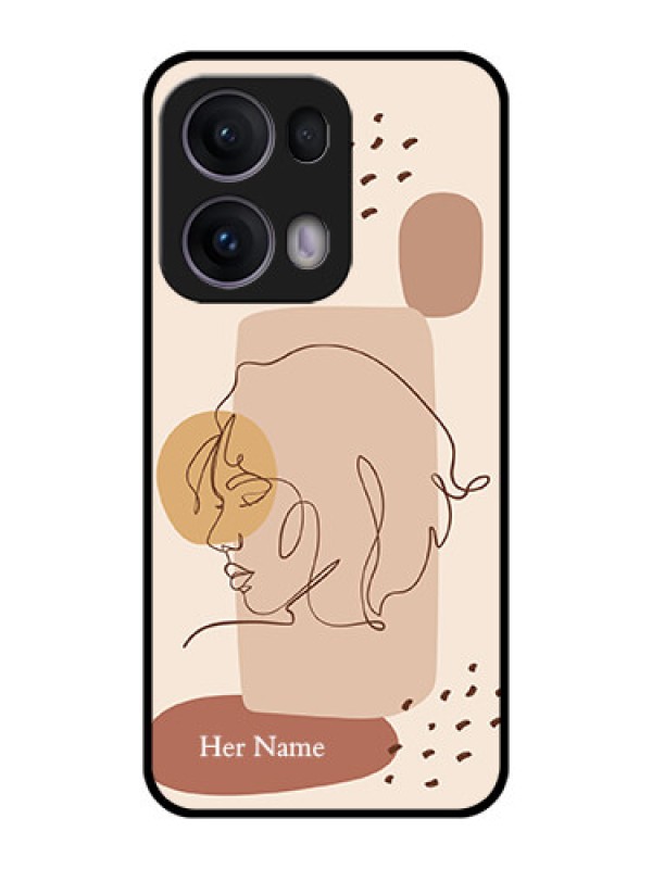 Custom Reno 13 Pro 5G Custom Metal Phone CaseCalm Woman Line Art Design