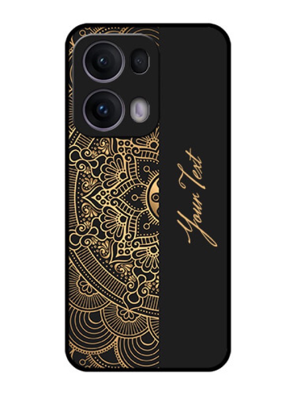 Custom Reno 13 Pro 5G Custom Metal Phone CaseMandala Art With Custom Text Design