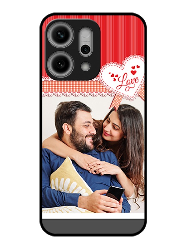 Custom Oppo Reno 14 Pro 5G Custom Metal Phone Case - Red Love Pattern Design