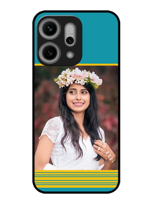 Custom Oppo Reno 14 Pro 5G Custom Metal Phone Case - Yellow & Blue Design