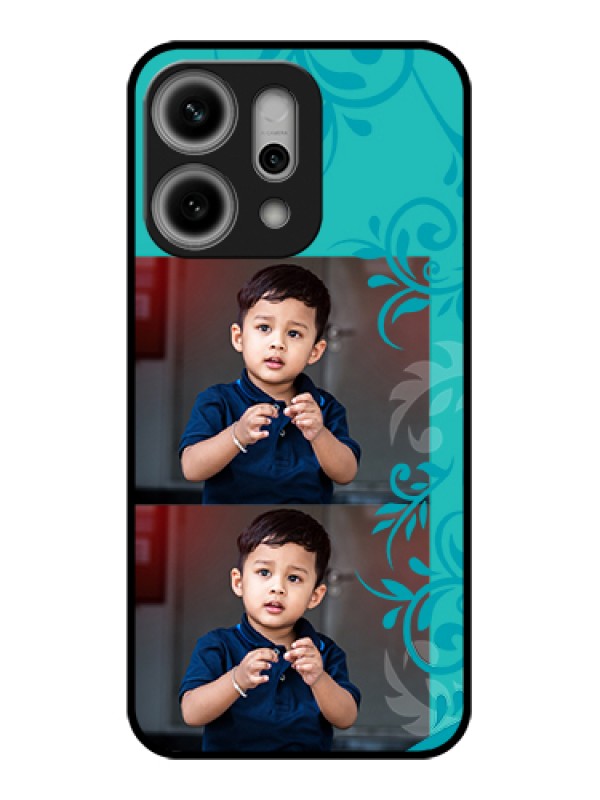 Custom Oppo Reno 14 Pro 5G Custom Metal Phone Case - With Photo And Green Floral Design