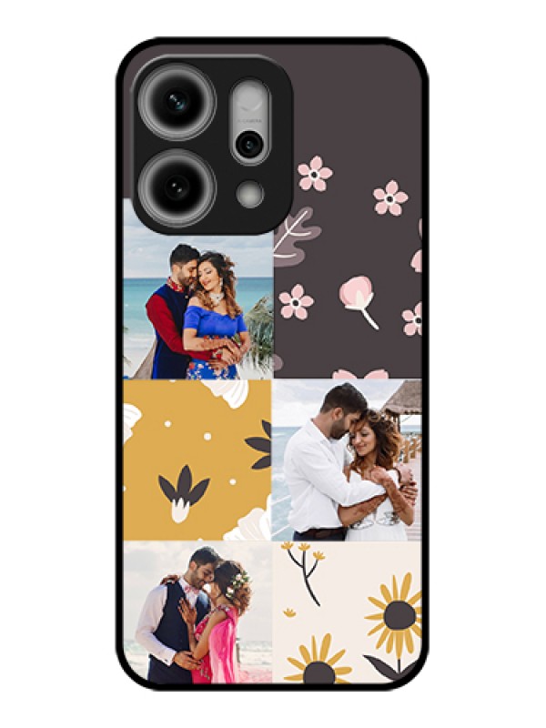 Custom Oppo Reno 14 Pro 5G Custom Metal Phone Case - 3 Images With Floral Design