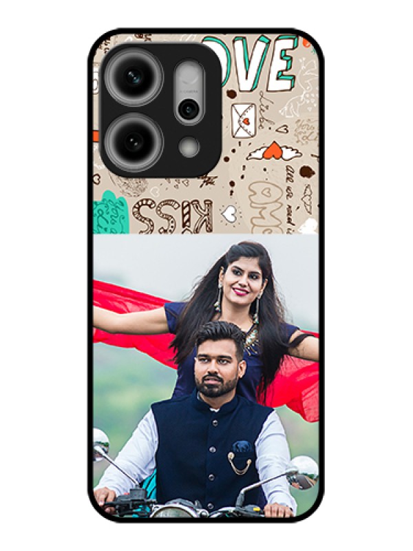 Custom Oppo Reno 14 Pro 5G Custom Metal Phone Case - Love Doodle Pattern