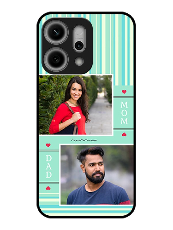 Custom Oppo Reno 14 Pro 5G Custom Metal Phone Case - Mom & Dad Pic Design