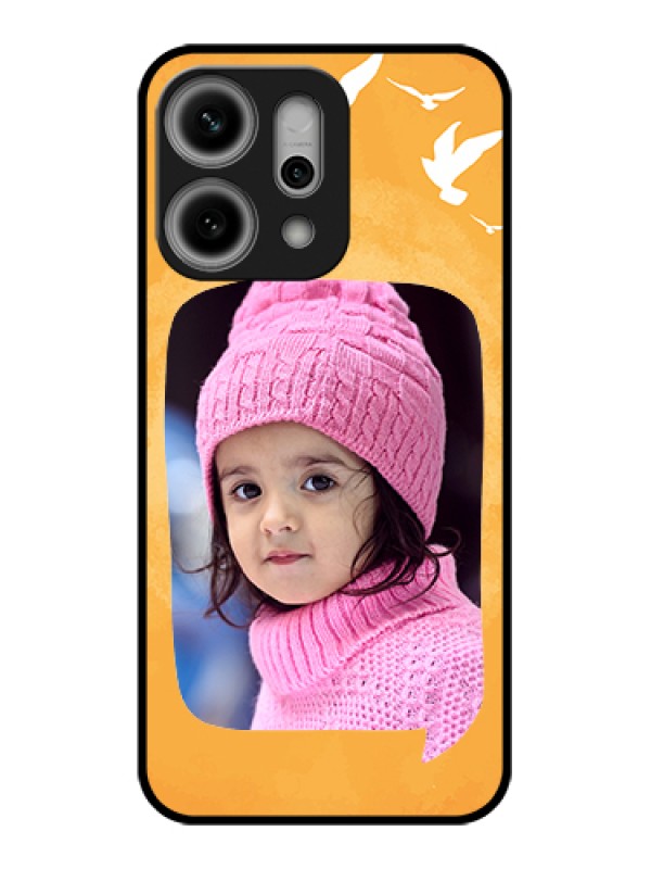 Custom Oppo Reno 14 Pro 5G Custom Metal Phone Case - Water Color Design With Bird Icons