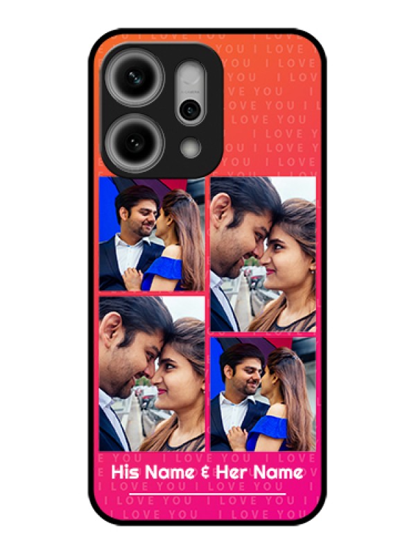 Custom Oppo Reno 14 Pro 5G Custom Metal Phone Case - I Love You Pink Design