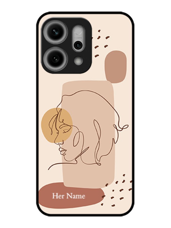 Custom Oppo Reno 14 Pro 5G Custom Metal Phone Case - Calm Woman Line Art Design