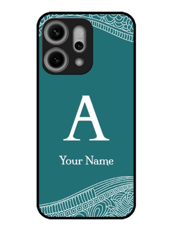 Custom Oppo Reno 14 Pro 5G Custom Metal Phone Case - Line Art Pattern With Custom Name Design