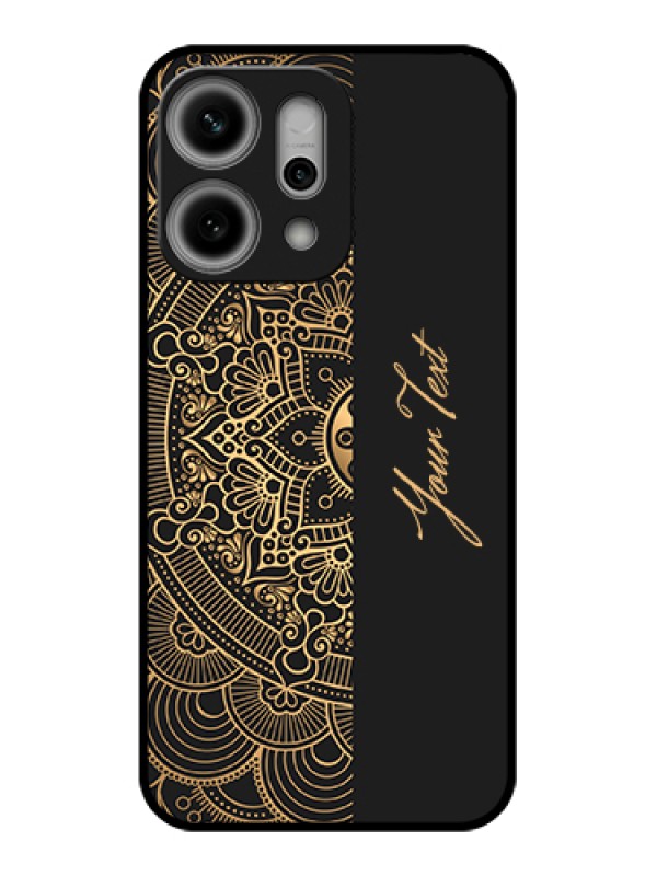 Custom Oppo Reno 14 Pro 5G Custom Metal Phone Case - Mandala Art With Custom Text Design