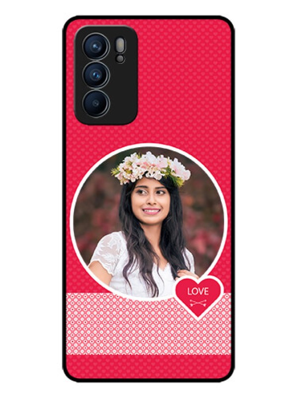 Custom Oppo Reno 6 5G Custom Metal Phone CasePink Color Pattern Design