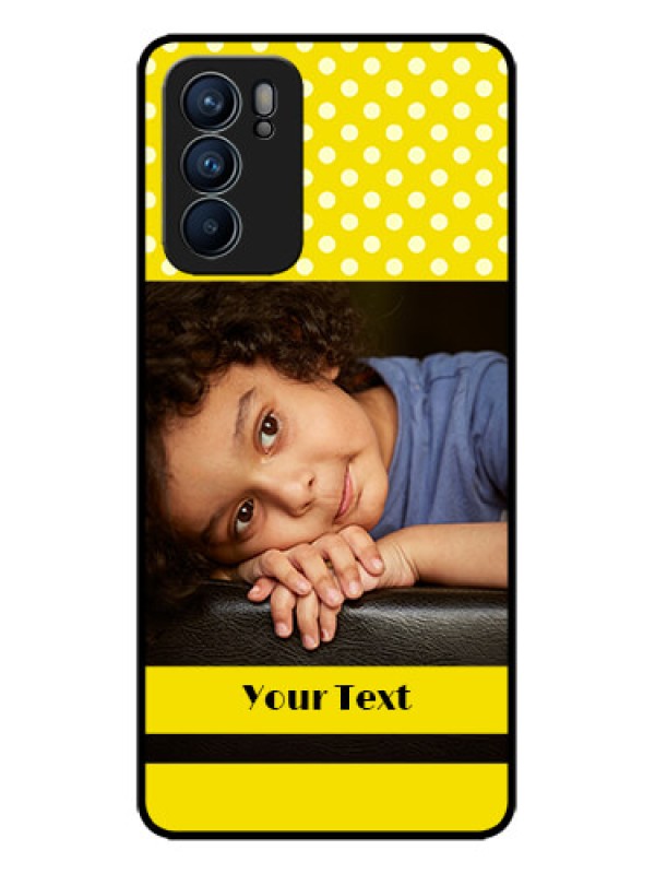 Custom Oppo Reno 6 5G Custom Metal Phone CaseBright Yellow Case Design