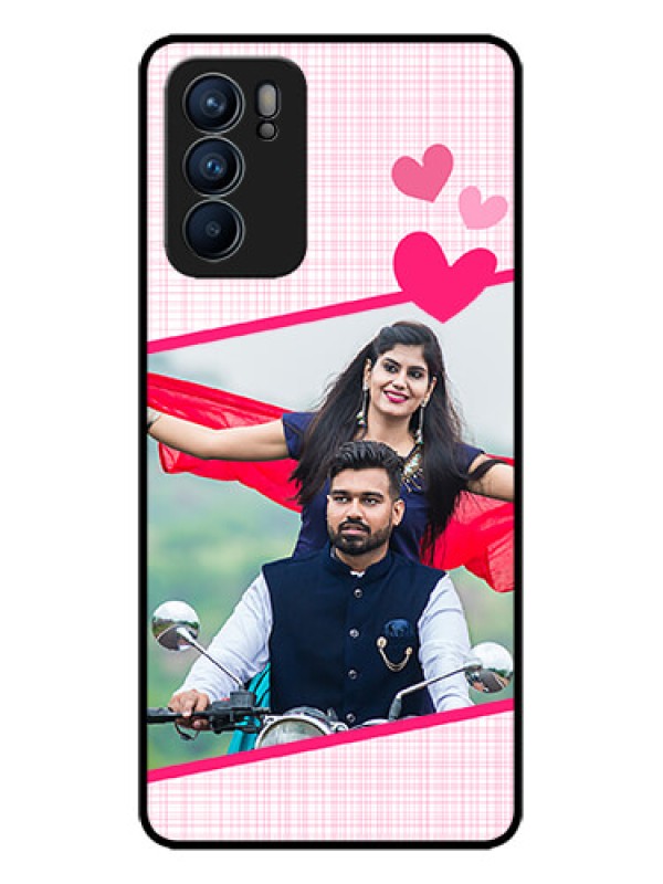 Custom Oppo Reno 6 5G Custom Metal Phone CaseLove Shape Heart Design